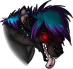  2017 black_fur demonic fur hair head_shot hodgepodgelodge mohawk piercing teeth zephyr_the_hyena 