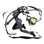  alpha_transparency ass black_gloves bodysuit breasts celty_sturluson divine_gate durarara!! full_body gloves helmet holding holding_weapon medium_breasts official_art scythe shadow solo transparent_background ucmm weapon 