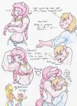  2017 anthro anthrofied apple_bloom_(mlp) applejack_(mlp) big_macintosh_(mlp) breasts cleavage clothed clothing comic dialogue english_text equine fan_character female flexing flicker-show freckles friendship_is_magic honey_suckle_(oc) horse hug licking mammal muscular muscular_female my_little_pony nipple_bulge pony text tongue tongue_out traditional_media_(artwork) 
