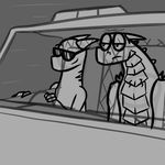  2017 angels_with_scaly_wings bryce_(awsw) car crazyoats digital_media_(artwork) dragon driving eyewear humor male police scalie sebastian_(awsw) vehicle 