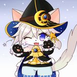  blue_eyes cat cat_busters furry hat one_eye_closed open_mouth rares witch_hat 