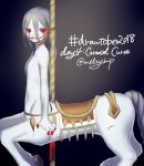  1girl bit_gag blood centaur flat_chest gag monster_girl original pale_skin red_eyes toru_(akira) twitter_username 