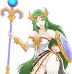  1girl breasts erect_nipples kid_icarus large_breasts nintendo palutena panties warner 