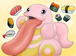  blue_eyes food lickitung no_humans pokemon pokemon_(creature) solo 