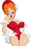  1girl breasts erect_nipples gloves hat large_breasts leotard pin-up red_hot_riding_hood tex_avery warner 