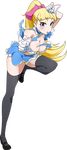  1girl akiba&#039;s_trip akiba&#039;s_trip_the_animation arisa_ahokainen blonde_hair blue_eyes breasts cleavage gloves large_breasts long_hair solo thighhighs 