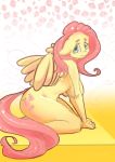  2019 anthro anthrofied breasts cutie_mark equine female fluttershy_(mlp) friendship_is_magic hair hi_res mammal my_little_pony pegasus solo wings woofmaple 