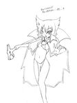  1girl camel_(dansen) dragon_quest dragon_quest_ii dragonlord&#039;s_grandson female genderswap monochrome pointy_hair scepter solo 