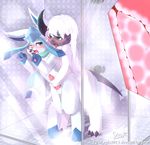  &lt;3 2017 absol anal balls bathroom blush claws cute eeveelution fan_character from_behind_position glaceon glass internal knot male male/male neroj nintendo penetration penis pok&eacute;mon scarf senz sex shower tongue video_games water 