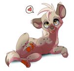  &lt;3 alpha_channel female feral fur grey_fur hair hyena kitchiki mammal nude paws simple_background solo tan_eyes tongue transparent_background white_hair 