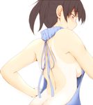  amagami backless_dress backless_outfit bare_arms bare_back bare_shoulders black_eyes black_hair blush breasts butt_crack cowboy_shot drawstring dress grey_sweater halterneck long_hair looking_down medium_breasts meme_attire naked_sweater no_bra no_panties one-piece_tan ponytail ribbed_sweater sasaki_akira_(ugc) sideboob simple_background sleeveless sleeveless_turtleneck solo sweat sweatdrop sweater sweater_dress tan tanline tsukahara_hibiki turtleneck turtleneck_sweater virgin_killer_sweater white_background 