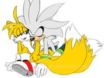  anthro balls canine duo erection eyes_closed fakerface fox gay gloves hedgehog licking male mammal miles_prower multiple_tails oral penis plain_background sega silver_the_hedgehog sonic_(series) sonic_team tails tongue uncut white_background 