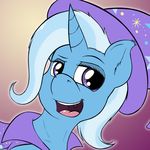  blue_fur cape clothing equine female friendship_is_magic fur hair hat horn looking_at_viewer mammal my_little_pony open_mouth punk-pegasus solo teeth tongue trixie_(mlp) unicorn 