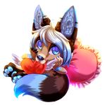  &lt;3 ambiguous_gender anthro canine chibi fox fur hair looking_at_viewer mammal nightangeltdc_(artist) pillow solo 