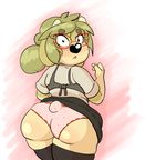  2017 anthro apron big_butt black_nose blush bovine butt cattle clothed clothing clothing_lift eyewear female freckles fur glasses green_fur green_hair hair horn legwear looking_back maggie_hudson mammal panties rear_view shirt shocked short_tail simple_background skimpy skirt skirt_lift slightly_chubby solo sprocket_(artist) standing stockings surprise tan_fur underwear white_background white_shirt wide_hips 
