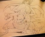  anthro belly big_belly charizard fire geppei5959 male nintendo open_mouth overweight pok&eacute;mon solo traditional_media_(artwork) video_games wings 