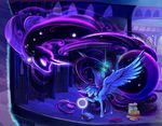  blue_eyes book cutie_mark detailed_background duo equine eyelashes feathered_wings feathers female feral friendship_is_magic hooves horn mammal my_little_pony princess_luna_(mlp) smile standing viwrastupr winged_unicorn wings 