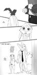  2017 anthro black_and_white canine clothed clothing comic dialogue disney english_text female fox group jill_hopps lagomorph male mammal max_midnight monochrome nick_wilde rabbit spintherella text zootopia 