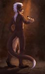  anthro fur hair hvost looking_at_viewer looking_back male mammal mustelid nude otter solo standing whiskers 