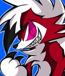  chico_(tomoko26) claws fangs furry gen_7_pokemon highres lycanroc pokemon pokemon_(game) pokemon_sm red_fur sharp_teeth teeth white_fur white_hair wolf 