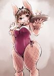  brown_hair bunnysuit furry long_hair purple_eyes rabbit setouchi_kurage 