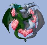  &lt;3 anthro dragon duo eyes_closed hair hand_holding horn hug hvost male male/male smile wings 