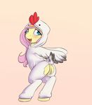  2017 alasou anus clothed clothing costume equine female fluttershy_(mlp) friendship_is_magic hair hi_res horse long_hair mammal my_little_pony pink_hair pony pussy simple_background solo teal_eyes torn_clothing 