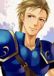  armor blonde_hair blue_eyes fire_emblem fire_emblem:_monshou_no_nazo kiyuu male_focus oguma scar solo upper_body 