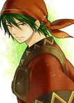  bandana earrings fire_emblem fire_emblem:_rekka_no_ken green_eyes green_hair jewelry kiyuu male_focus rath upper_body 