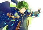  capelet fingerless_gloves fire_emblem fire_emblem:_monshou_no_nazo gloves green_eyes green_hair kiyuu male_focus marich solo upper_body 