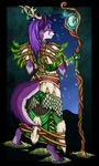  anthro antlers armor canine claws clothed clothing druid female fur hair holding_(disambiguation) holding_object holding_weapon horn jewelry long_hair magic_user mammal melee_weapon night robe sky smile solo staff standing star starry_sky tribal_spellcaster video_games warcraft weapon were werewolf wolf worgen zulterithcreations_(artist) 