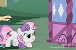  2017 cutie_mark disembodied_hand equine female feral friendship_is_magic fur grass hair hi_res horn laser mammal multicolored_hair my_little_pony outside shutterflyeqd solo sweetie_belle_(mlp) two_tone_hair unicorn unicorn_horn white_fur 