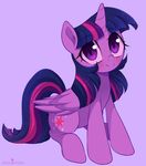  2017 blush cute cutie_mark equine feathered_wings feathers female feral friendship_is_magic hair hi_res hooves horn long_hair looking_at_viewer mammal momomistress multicolored_hair multicolored_tail my_little_pony purple_eyes purple_feathers simple_background smile solo twilight_sparkle_(mlp) winged_unicorn wings 