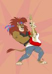  anthro biceps clothing digital_media_(artwork) feline fur furrybob lion male mammal shirt tank_top 