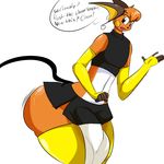  2017 annoyed big_bulge big_butt bulge butt clothed clothing crossdressing denizen1414 digital_media_(artwork) english_text girly gloves huge_bulge huge_butt hyper hyper_bulge looking_back male mammal miniskirt raijin_the_raichu skirt solo text thick_thighs wide_hips 