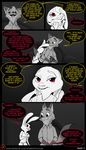  2017 ace_vulpond anthro canine clothed clothing comic dialogue disney duo english_text fan_character female fox genny_thumper lagomorph male mammal rabbit red_eyes restricted_palette robertfiddler sofa text yellow_eyes zootopia 