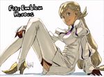  blonde_hair boots braid copyright_name dress fire_emblem fire_emblem_heroes gloves green_eyes high_heels kozaki_yuusuke long_hair long_sleeves no_armor official_art pointy_boots puffy_long_sleeves puffy_sleeves shadow sharena signature simple_background sitting smile solo thigh_boots thighhighs white_background white_dress 