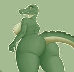  anthro breasts butt crocodile crocodilian female nipples nude r-rova reptile scalie solo 