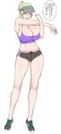  alternate_costume alternate_hairstyle bare_shoulders black_eyes blonde_hair blush breasts camisole cleavage commentary_request covered_nipples full_body genderswap genderswap_(mtf) heterochromia huge_breasts looking_at_viewer navel parted_lips ponytail richard_(tales) shoes short_hair short_shorts shorts smile sneakers solo stomach stretch tales_of_(series) tales_of_graces translation_request usagi_nagomu visor_cap yellow_eyes 