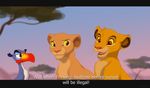  avian beak bird brown_eyes disney english_text feline female feral fur green_eyes group hornbill kitchiki lion male mammal nala open_mouth outside simba smile tan_fur teeth text the_lion_king tongue yellow_fur zazu 