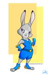  2017 anthro bluedouble clothed clothing cosplay crossover disney female footwear freedom_planet gloves hand_on_hip judy_hopps lagomorph mammal rabbit shoes solo video_games zootopia 