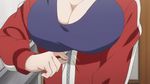  1girl animated animated_gif black_hair bouncing_breasts breasts cleavage demi-chan_wa_kataritai demon_girl jacket large_breasts satou_sakie solo succubus track_jacket track_suit 