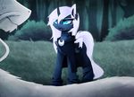  blue_eyes blue_fur detailed_background dragon duo eyelashes feathered_wings feathers feral friendship_is_magic fur hair horn magnaluna my_little_pony open_mouth princess_luna_(mlp) white_hair wings 