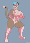  anthro breasts dbd feline female looking_at_viewer mammal nipple_bulge rubber slightly_chubby solo standing thick_thighs 