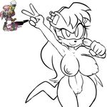  2017 anthro areola big_breasts breasts erect_nipples female huge_breasts littlegraybunny mammal mina_mongoose mongoose nipples nude pussy solo sonic_(series) 