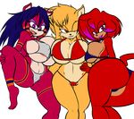  alpha_channel anthro areola areola_slip big_breasts big_butt breasts butt canine cleavage clothed clothing echidna erect_nipples fan_character female fox group hedgehog huge_breasts huge_butt littlegraybunny mammal mobian_(species) monotreme nipple_bulge nipples side_boob 