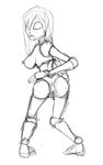  anal android breasts breeding_season female machine mannequin monochrome not_furry pussy robot s-purple simple_background sketch solo 