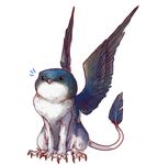  avian bird claws feathered_wings feathers feral gryphon house_martin iguanamouth long_tail on_haunches quadruped wings 
