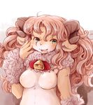  1girl breasts female furry green_eyes long_hair open_mouth pink_hair setouchi_kurage sheep solo 