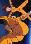  00s 2girls ass bdsm blush bondage bound breasts brown_hair curvy female hayashi_nanae hiiragi_touko huge_ass large_breasts loking_at_viewer long_hair looking_back multiple_girls no_bra ponytail scan shinkon_gattai_godannar!! short_hair tied_up uniform washikita_kyouta 